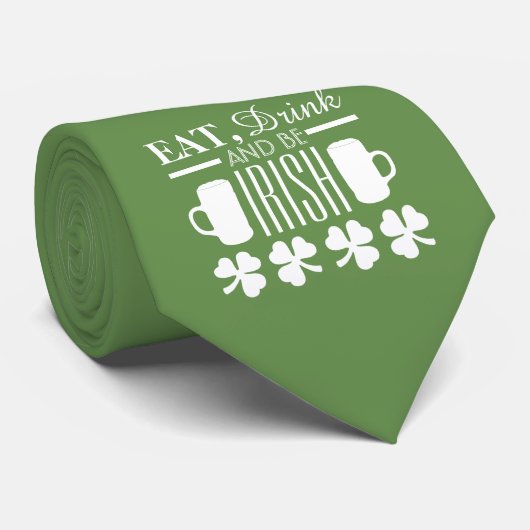 Cravate Shamrock et bière (Roulé)