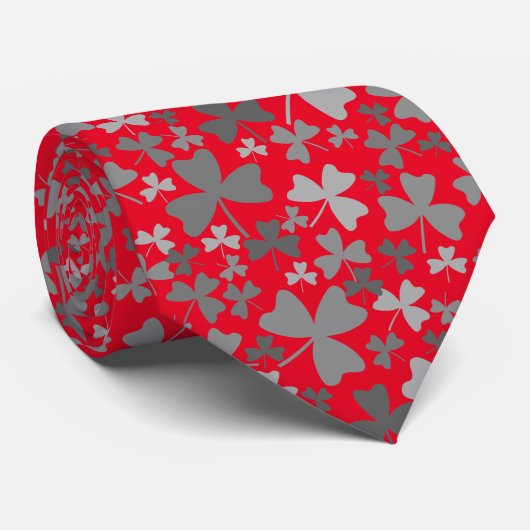 Cravate Shamrock gris (Roulé)