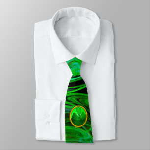 Cravate SHAMROCK Jour de la Saint Patrick EN FRACTAUX VERT