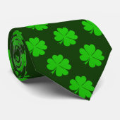 Cravate Shamrock & Lucky Clover monogrammed / St. Patricks (Roulé)