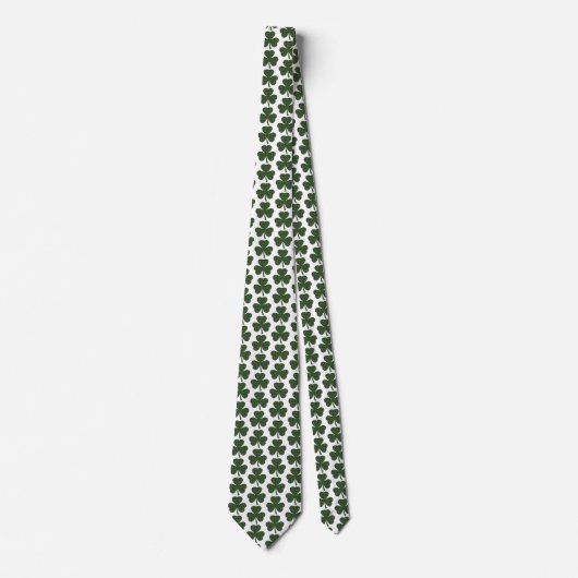 Cravate Shamrock Shape Plaid Dark Green Neck Tie (Devant)