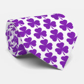 Cravate Shamrock Shape Plaid Purple Neck Tie (Roulé)