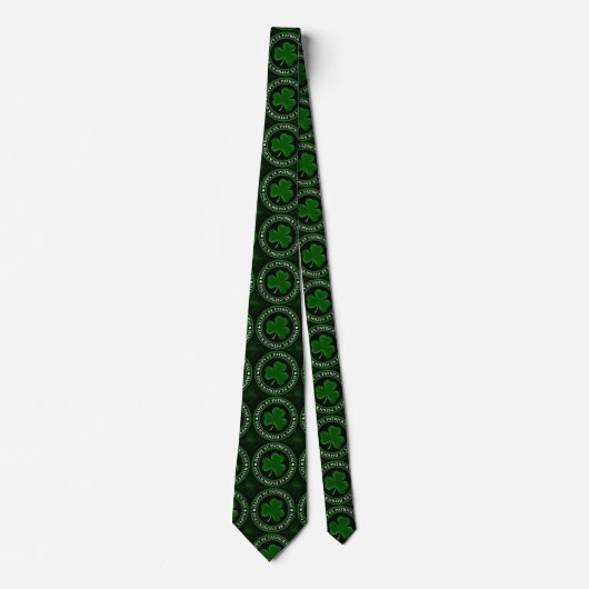Cravate shamrock vert St Patrick's Day Thunder_Cove noir (Devant)