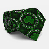 Cravate shamrock vert St Patrick's Day Thunder_Cove noir (Roulé)