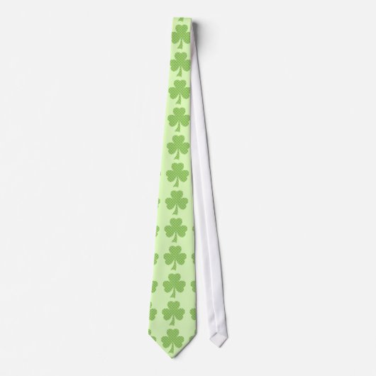 Cravate Shamrock vert trèfle motif pois (Devant)