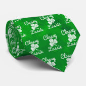 Cravate Shamrock vintage Classy Lassie St. Patricks Day (Roulé)