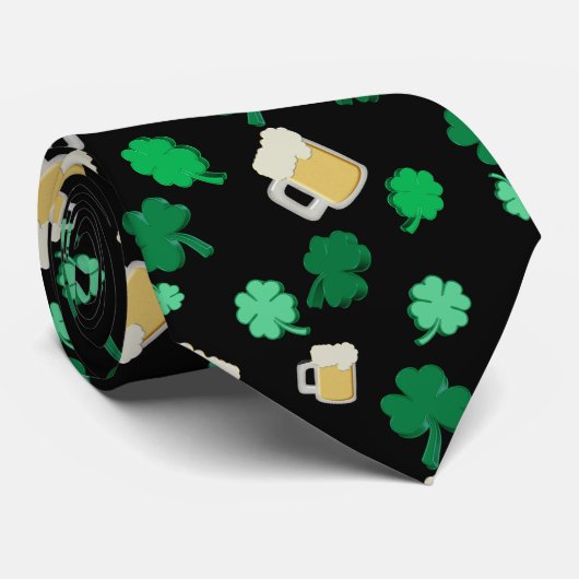 Cravate Shamrocks and Beer (Roulé)