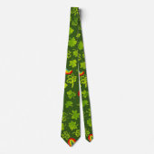 Cravate Shamrocks d'aquarelle et Rainbows Irish Green (Devant)