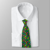 Cravate Shamrocks, fleurs et arcs-en-ciel Saint Patrick's  (Attaché)