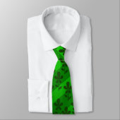 Cravate Shamrocks irlandais & rayures (Attaché)
