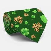 Cravate Shamrocks irlandais verts (Roulé)