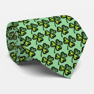 Cravate Shamrocks noirs et verts