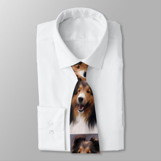 Cravate Shetland Sheepdog Art (Attaché)