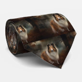 Cravate Shetland Sheepdog Halloween effrayant (Roulé)
