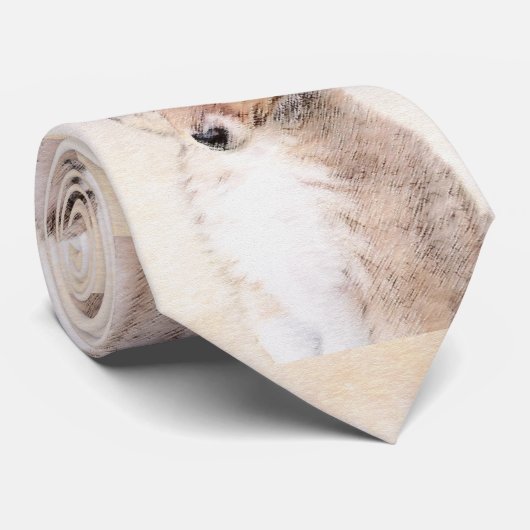 Cravate Shetland Sheepdog Puppy Peinture Chien original ar (Roulé)