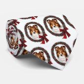 Cravate Shetland Sheepdog Sheltie Cadeaux de Noël (Roulé)