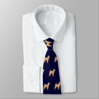 Shiba Inu Chien Silhouettes Motif Marine Bleu