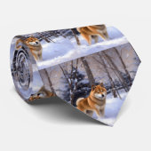 Cravate Shiba Inu Laissez Neige Noël (Roulé)