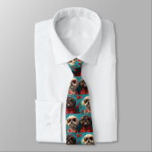 Cravate Shih Tzu avec cœurs roses Saint-Valentin (Attaché)