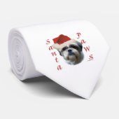 Cravate Shih Tzu Père Noël Paws (Roulé)