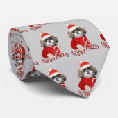 Cravate Shih Tzu Père Noël Paws cadeaux (Roulé)