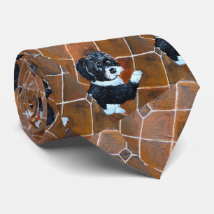 Cravate Shih Tzu sur Terrace Peinture d'Alfred Fox