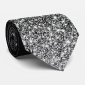 Cravate Shiny Glitter Ombre Fading Black White (Roulé)