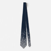 Cravate Shiny Glitter Ombre Fading Navy White (Devant)