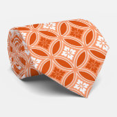 Cravate Shippo with Flower Motif, Mandarin Orange  (Roulé)