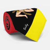 Cravate Sicile, Triskelion Cravate, drapeau sicilien mode (Roulé)