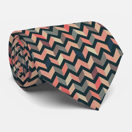 Cravate Sigmund Freud Neo Patchwork Zigzag Aesthetic (Roulé)