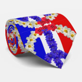Cravate signe de paix du drapeau français (Roulé)