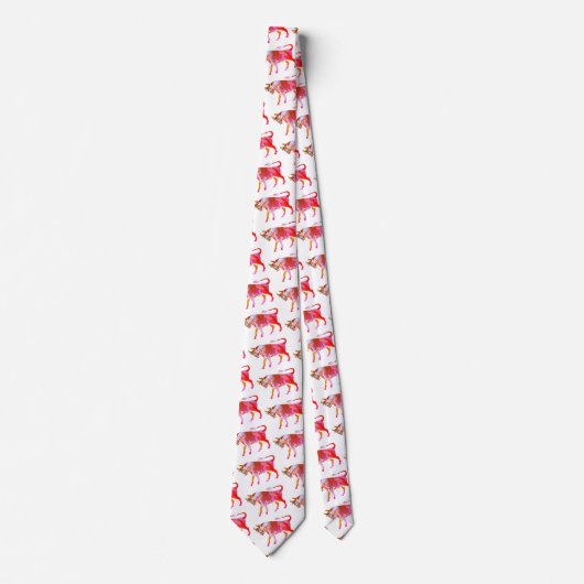 Cravate SIGNE Zodiaque Taurus rose (Devant)