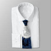 Cravate SIGNE Zodiaque - Virgo.b D Bleu BG (Attaché)