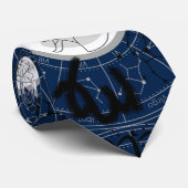 Cravate SIGNE Zodiaque - Virgo.b D Bleu BG (Roulé)