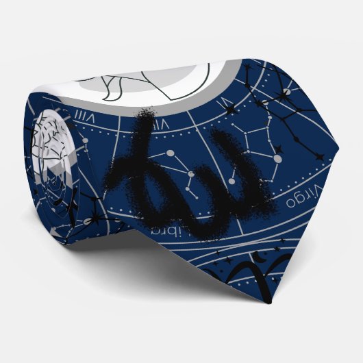 Cravate SIGNE Zodiaque - Virgo.b D Bleu BG (Roulé)