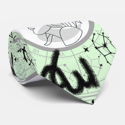 Cravate SIGNE Zodiaque - Virgo.w L Green BG (Roulé)