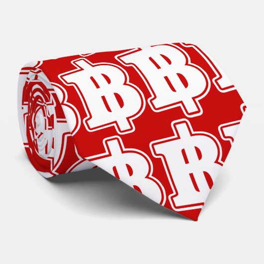 Cravate SIGNER BLANC BAHT ฿ devises thaïlandaises ฿ (Roulé)