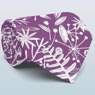 Cravate Silhouette botanique violette