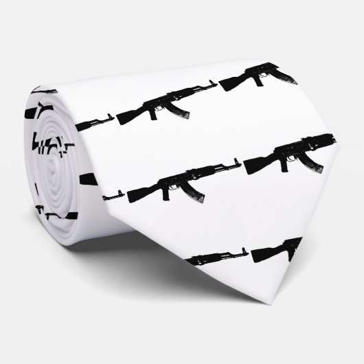 Cravate Silhouette d'AK-47 (Roulé)