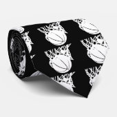 Cravate Silhouette de basketball noir et blanc (Roulé)