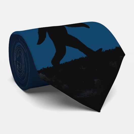 Cravate Silhouette de Bigfoot (Roulé)