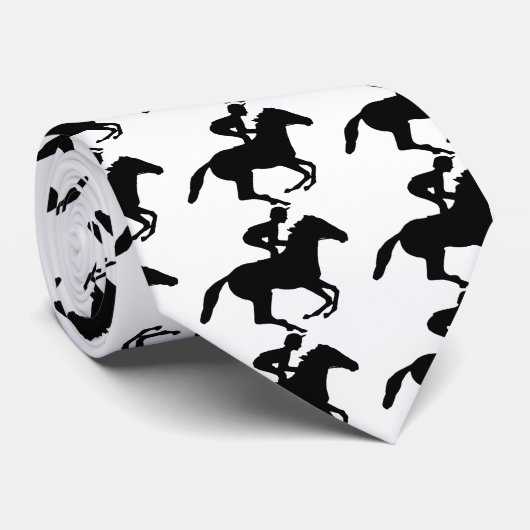 Cravate Silhouette de cheval de course d'équitation de (Roulé)