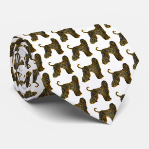 Cravate Silhouette de chien de chien afghan Halloween blan