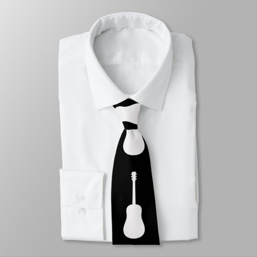Cravate Silhouette de classique de guitare (Attaché)