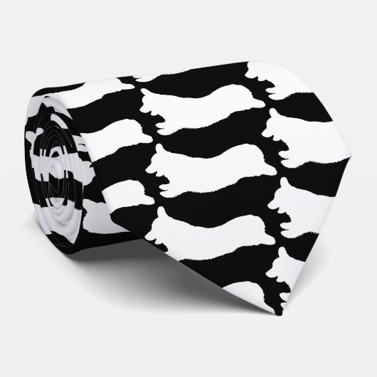 Cravate Silhouette de corgi - courant (Roulé)