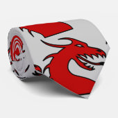 Cravate Silhouette de dragon rouge (Roulé)