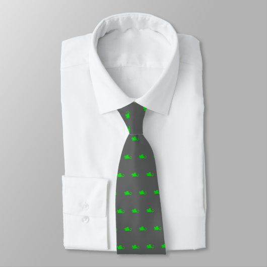 Cravate Silhouette de dragon vert (Attaché)