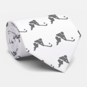 Cravate Silhouette de gris d'hockey de champ (Roulé)