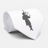 Cravate silhouette de joueur de cornemuse d'Écosse (Roulé)